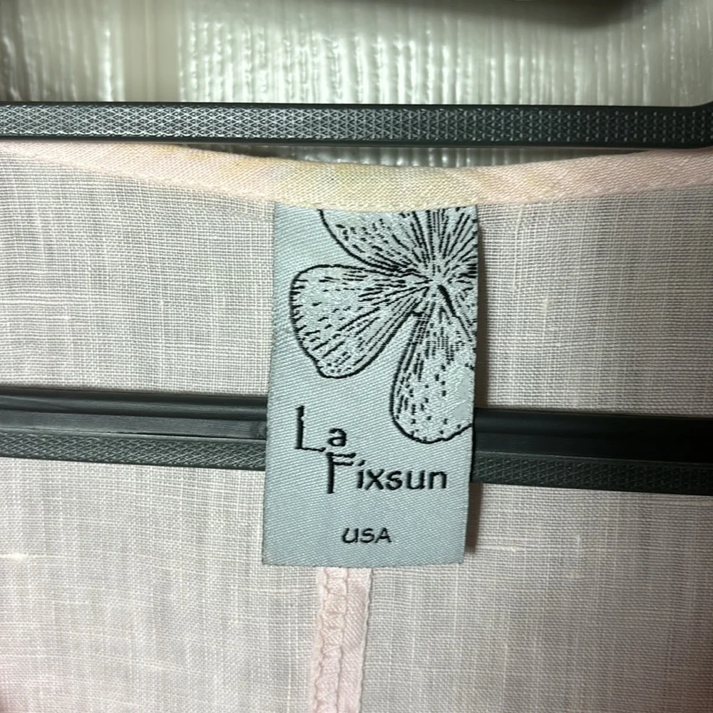 La Fixsun pale pink linen tunic EUC - Picture 4 of 10